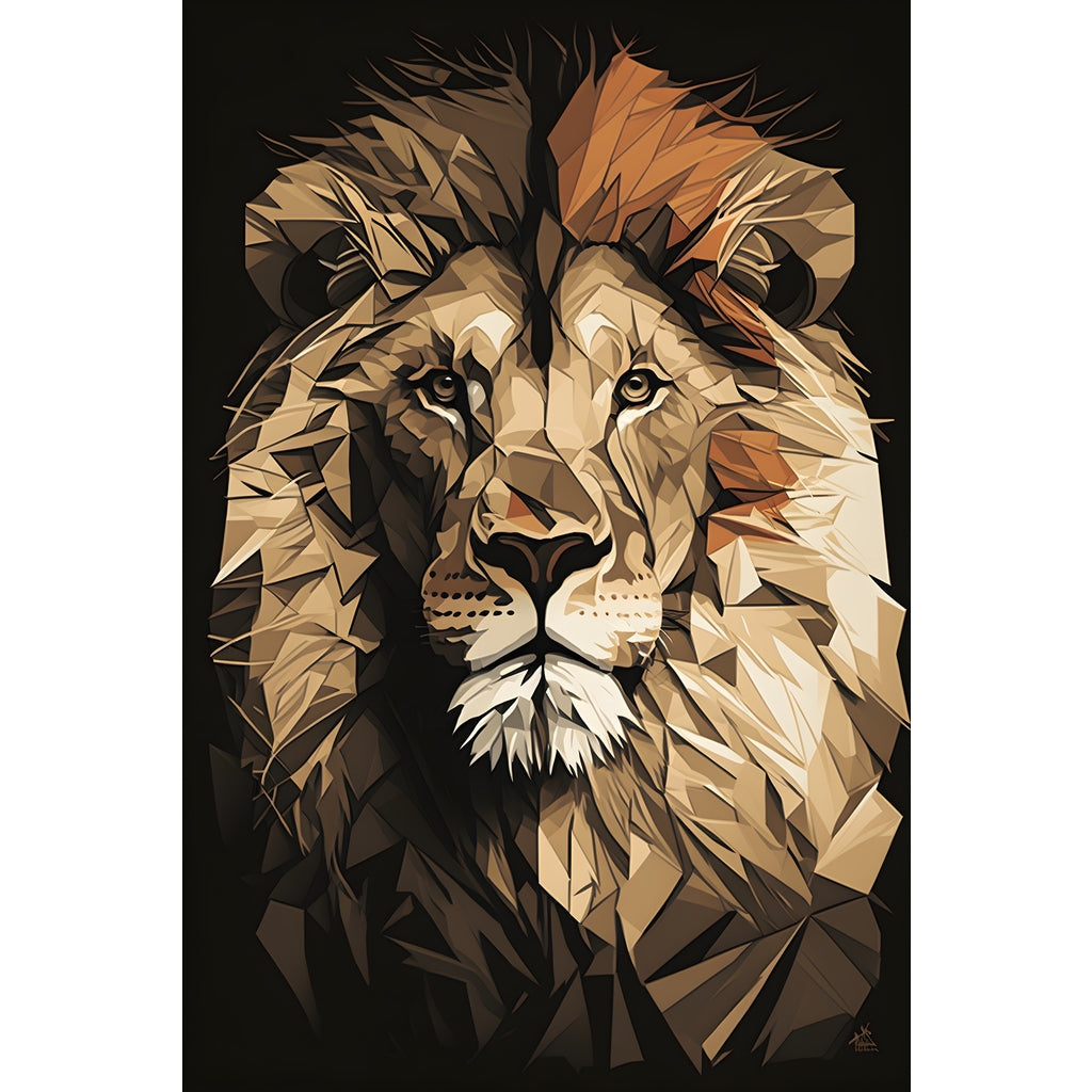 Quadro Leão grande 90x60cm. Imagens em alta resolução criadas por inteligência artificial mais de 50 opções de imagens