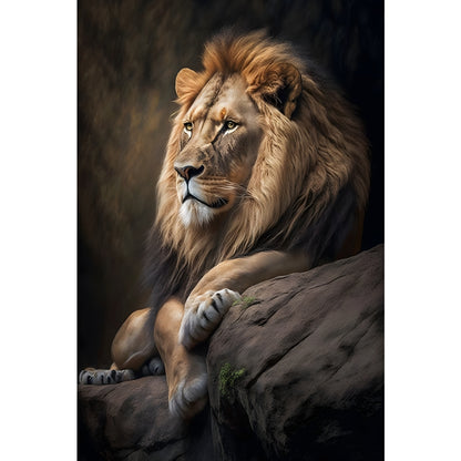 Quadro Leão grande 90x60cm. Imagens em alta resolução criadas por inteligência artificial mais de 50 opções de imagens
