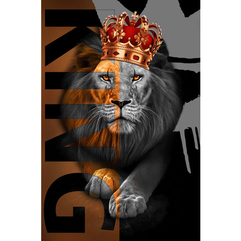 Quadro decorativo 90X60CM Religião Jesus Cristo e leão de Judá quarto sala coroa de espinhos