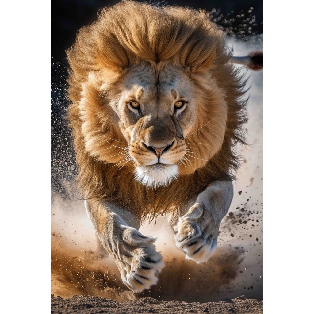 Quadro decorativo  família de leão Religião Jesus Cristo e leão de Judá quarto sala coroa de espinhos, quadro leão