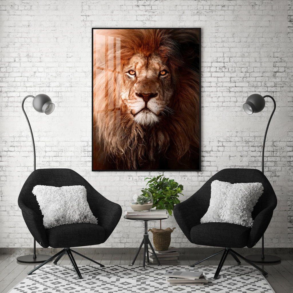 Quadro decorativo 90X60CM Religião Jesus Cristo e leão de Judá quarto sala coroa de espinhos