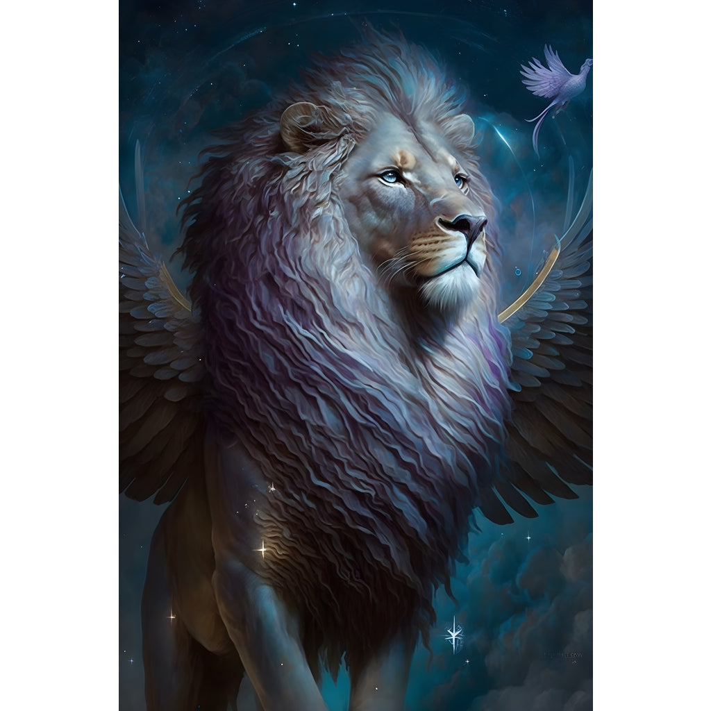 Quadro Leão grande 90x60cm. Imagens em alta resolução criadas por inteligência artificial mais de 50 opções de imagens
