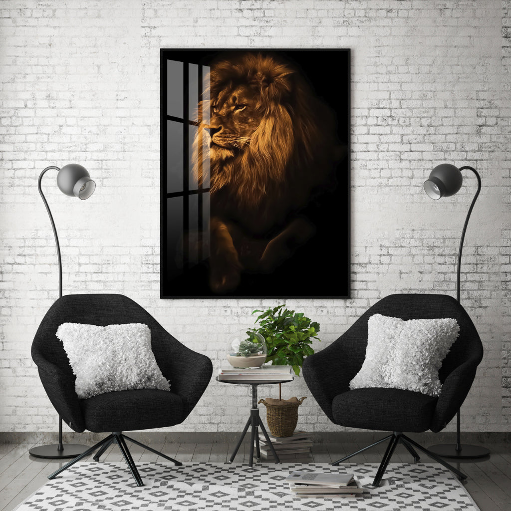 Quadro decorativo 90X60CM Religião Jesus Cristo e leão de Judá quarto sala coroa de espinhos