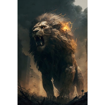 Quadro Leão grande 90x60cm. Imagens em alta resolução criadas por inteligência artificial mais de 50 opções de imagens