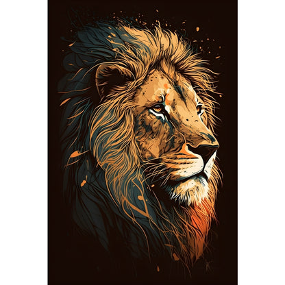 Quadro Leão grande 90x60cm. Imagens em alta resolução criadas por inteligência artificial mais de 50 opções de imagens