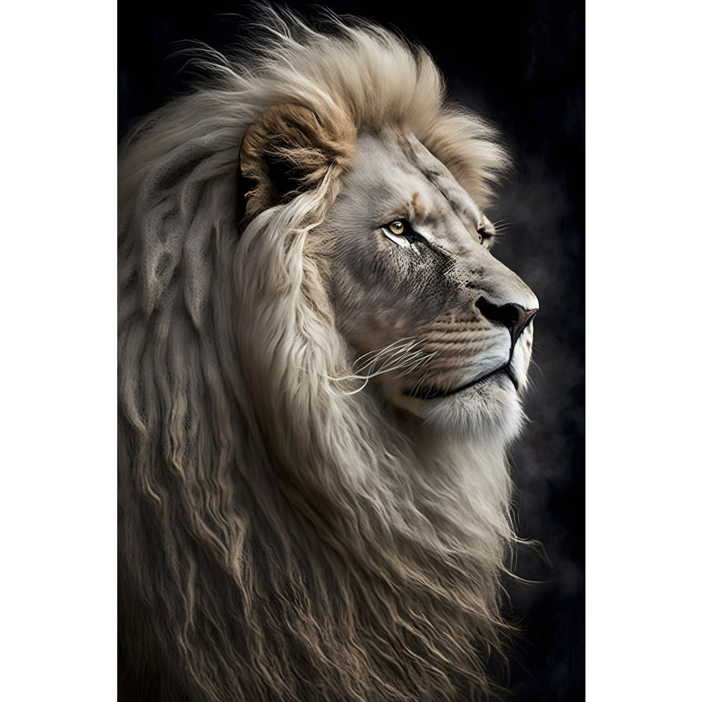 Quadro Leão grande 90x60cm. Imagens em alta resolução criadas por inteligência artificial mais de 50 opções de imagens