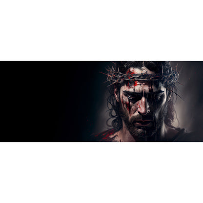 Quadro decorativo 90X60CM Religião Jesus Cristo e leão de Judá quarto sala coroa de espinhos