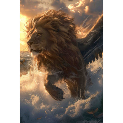 Quadro decorativo  família de leão Religião Jesus Cristo e leão de Judá quarto sala coroa de espinhos, quadro leão