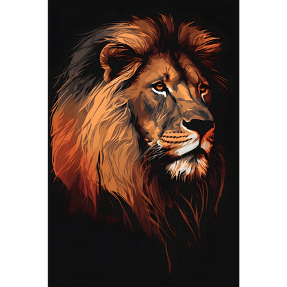 Quadro Leão grande 90x60cm. Imagens em alta resolução criadas por inteligência artificial mais de 50 opções de imagens