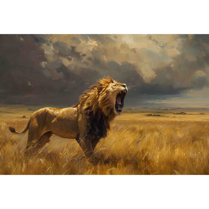 Quadro decorativo  família de leão Religião Jesus Cristo e leão de Judá quarto sala coroa de espinhos, quadro leão