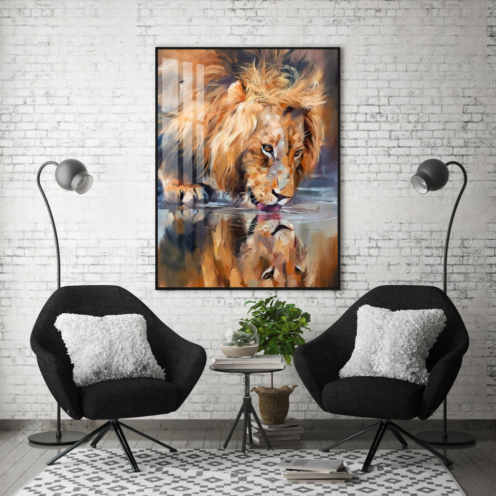 Quadro decorativo 90X60CM Religião Jesus Cristo e leão de Judá quarto sala coroa de espinhos