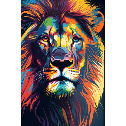 Quadro Leão grande 90x60cm. Imagens em alta resolução criadas por inteligência artificial mais de 50 opções de imagens