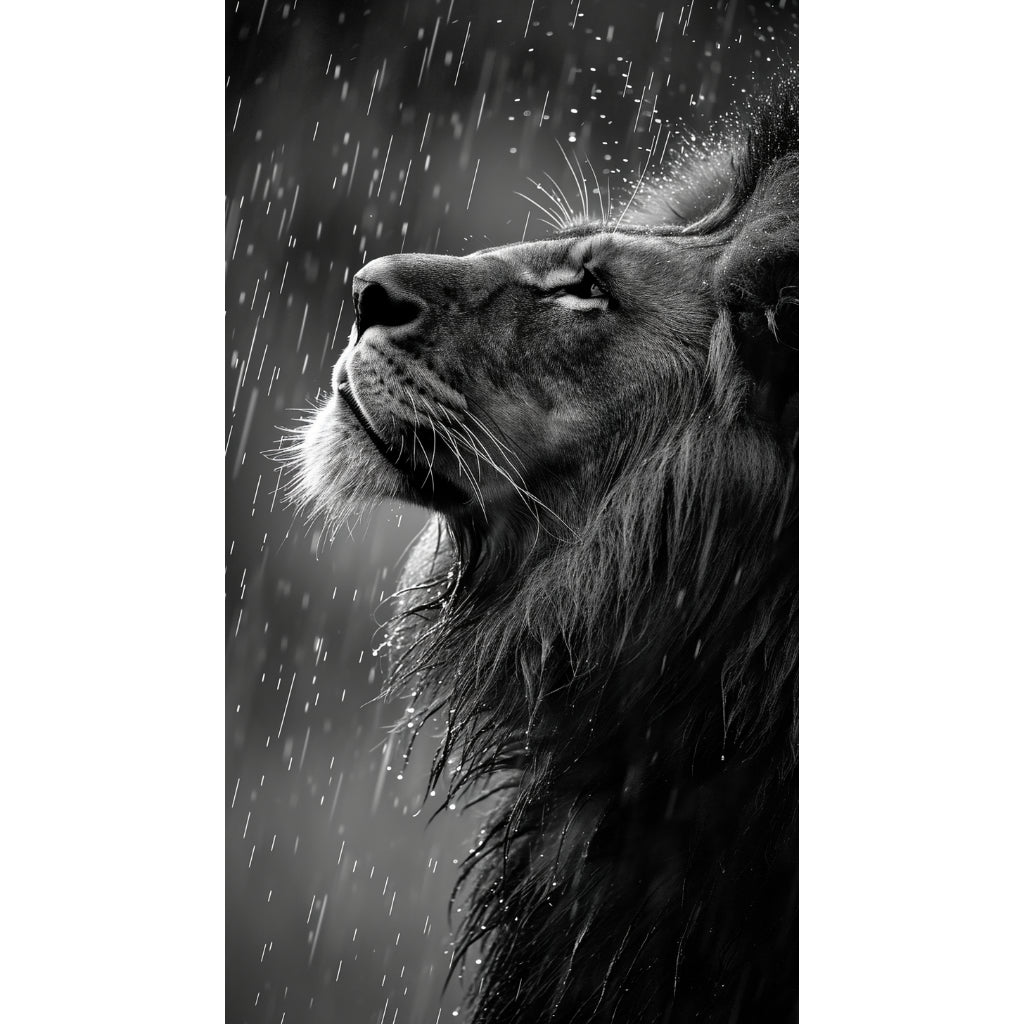 Quadro decorativo leão 90x60cm. foto em alta resolução em tecido sintético de alta qualidade.