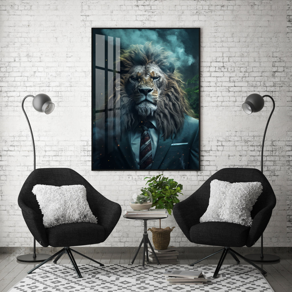 Quadro decorativo 90X60CM Religião Jesus Cristo e leão de Judá quarto sala coroa de espinhos