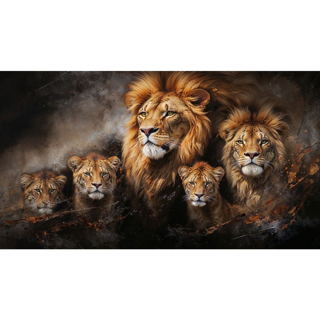 Quadro decorativo leão 90x60cm. foto em alta resolução em tecido sintético de alta qualidade.