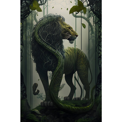 Quadro Leão grande 90x60cm. Imagens em alta resolução criadas por inteligência artificial mais de 50 opções de imagens