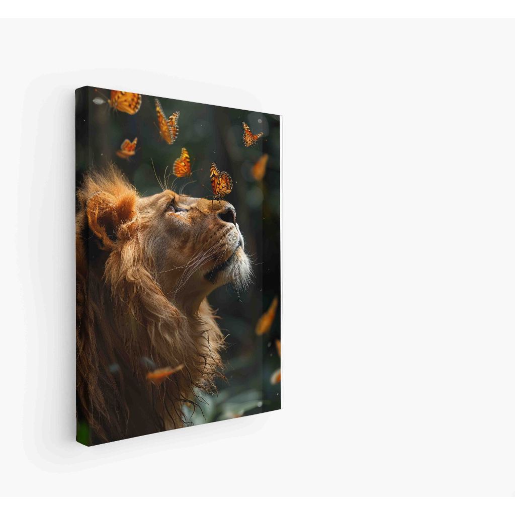 Quadro decorativo  família de leão leão de Judá quarto sala, quadro leão quadro 5 filhotes