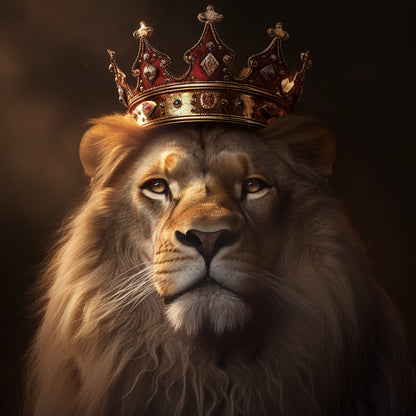 Quadro decorativo 90X60CM Religião Jesus Cristo e leão de Judá quarto sala coroa de espinhos