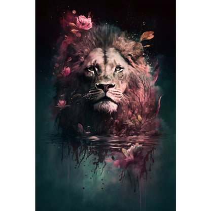 Quadro Leão grande 90x60cm. Imagens em alta resolução criadas por inteligência artificial mais de 50 opções de imagens