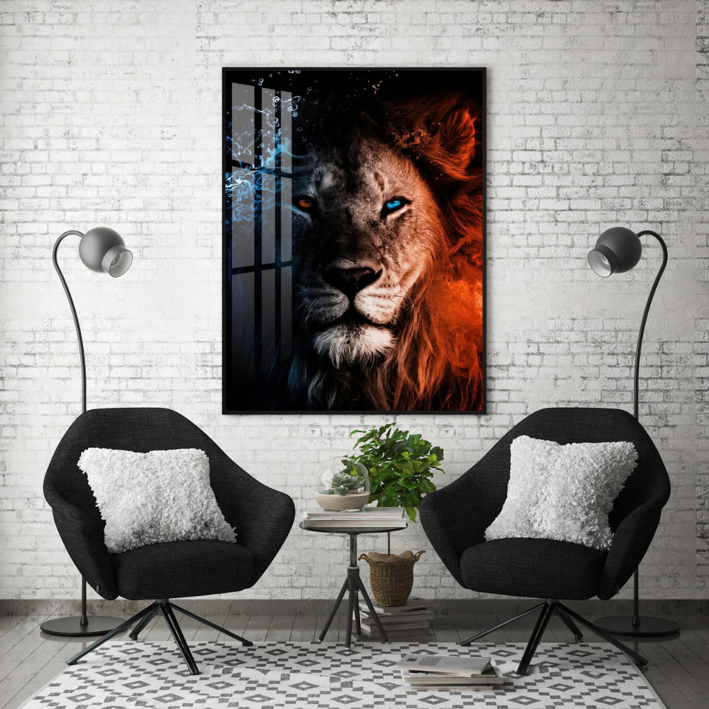 Quadro decorativo 90X60CM Religião Jesus Cristo e leão de Judá quarto sala coroa de espinhos