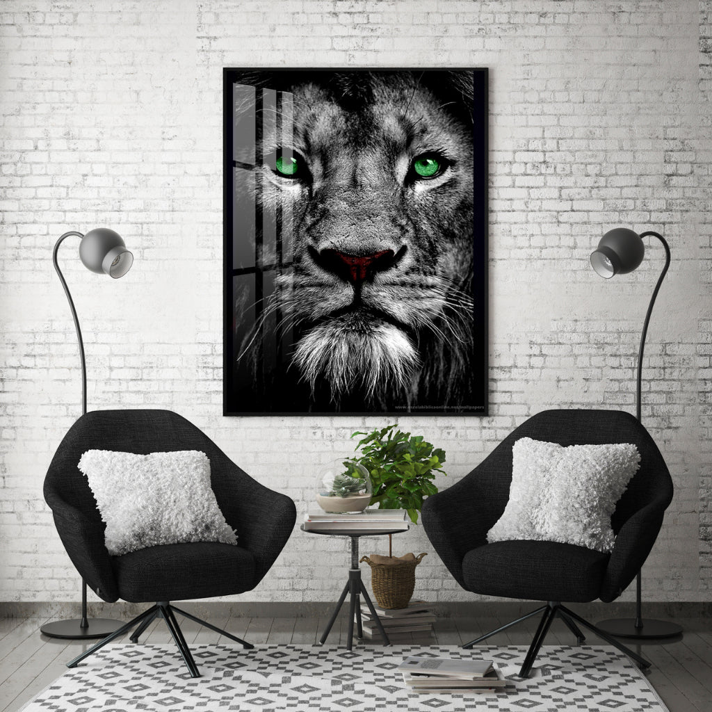 Quadro decorativo 90X60CM Religião Jesus Cristo e leão de Judá quarto sala coroa de espinhos