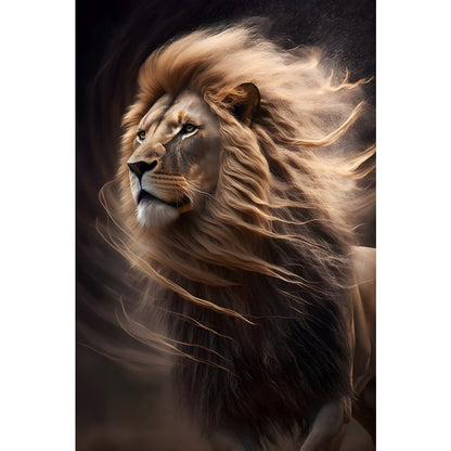 Quadro Leão grande 90x60cm. Imagens em alta resolução criadas por inteligência artificial mais de 50 opções de imagens