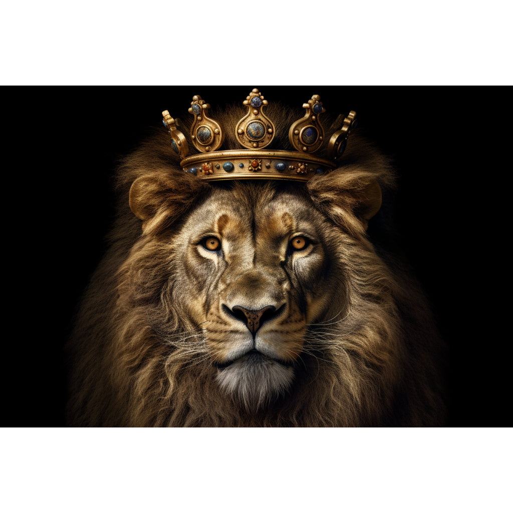 Quadro decorativo 90X60CM Religião Jesus Cristo e leão de Judá quarto sala coroa de espinhos