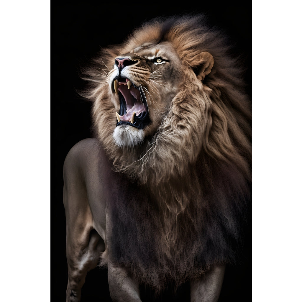 Quadro Leão grande 90x60cm. Imagens em alta resolução criadas por inteligência artificial mais de 50 opções de imagens