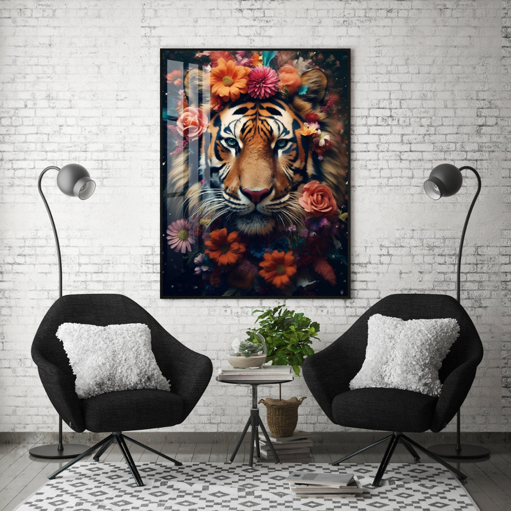 Quadro decorativo 90X60CM Religião Jesus Cristo e leão de Judá quarto sala coroa de espinhos