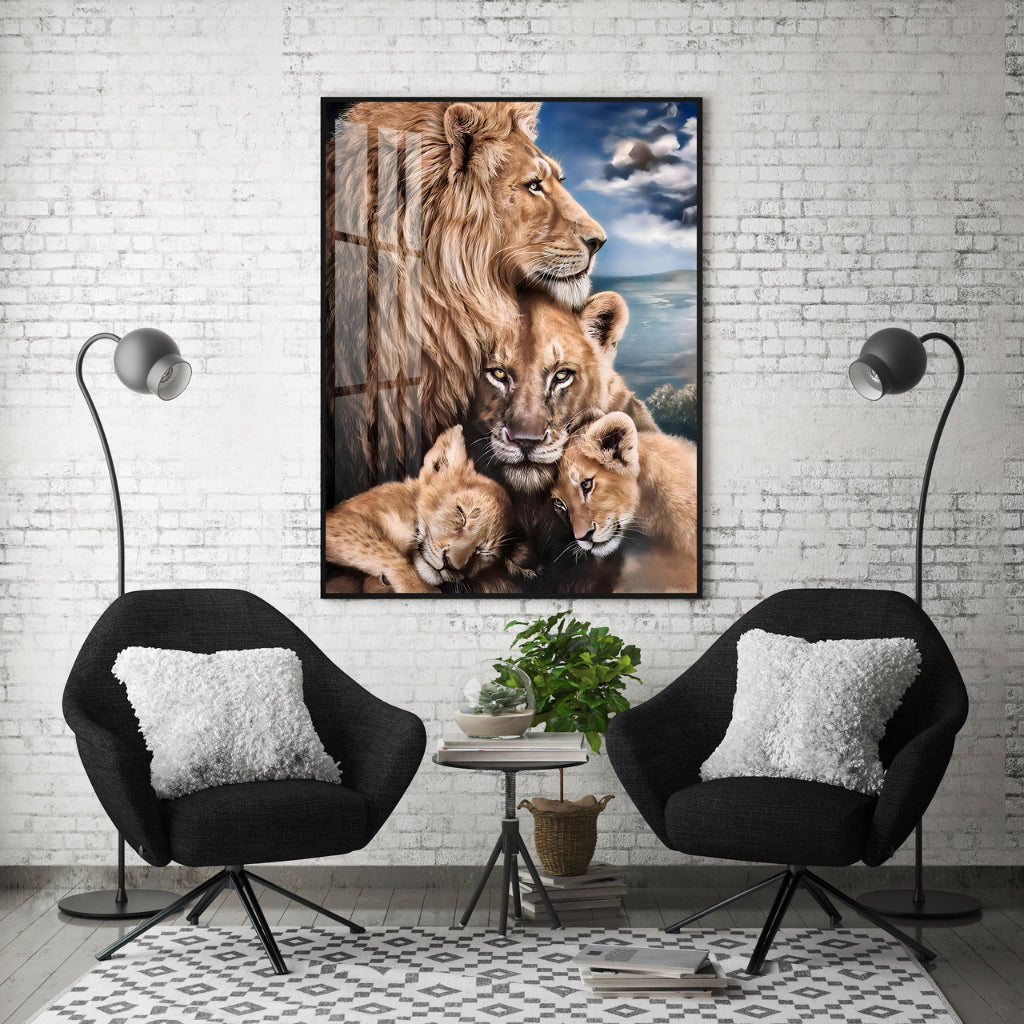 Quadro decorativo 90X60CM Religião Jesus Cristo e leão de Judá quarto sala coroa de espinhos