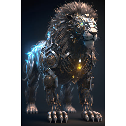 Quadro Leão grande 90x60cm. Imagens em alta resolução criadas por inteligência artificial mais de 50 opções de imagens