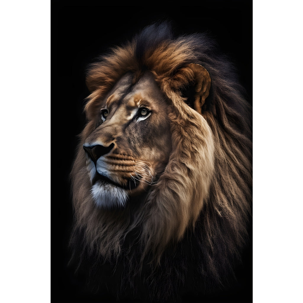 Quadro Leão grande 90x60cm. Imagens em alta resolução criadas por inteligência artificial mais de 50 opções de imagens