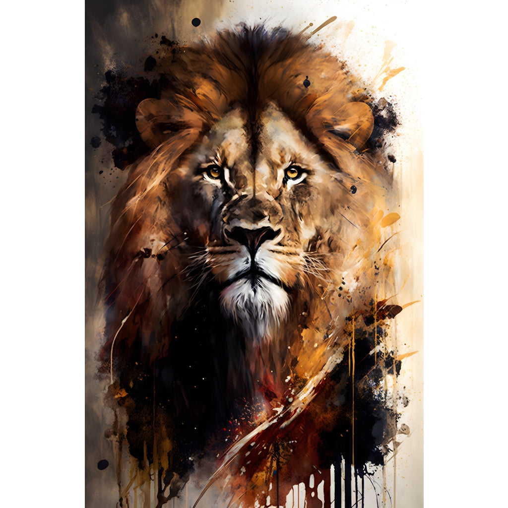 Quadro Leão grande 90x60cm. Imagens em alta resolução criadas por inteligência artificial mais de 50 opções de imagens