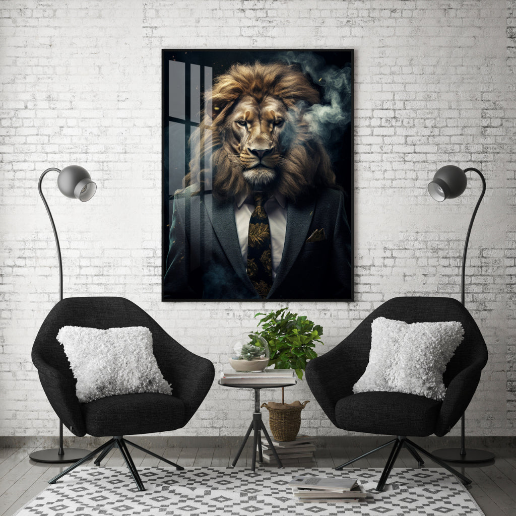 Quadro decorativo 90X60CM Religião Jesus Cristo e leão de Judá quarto sala coroa de espinhos