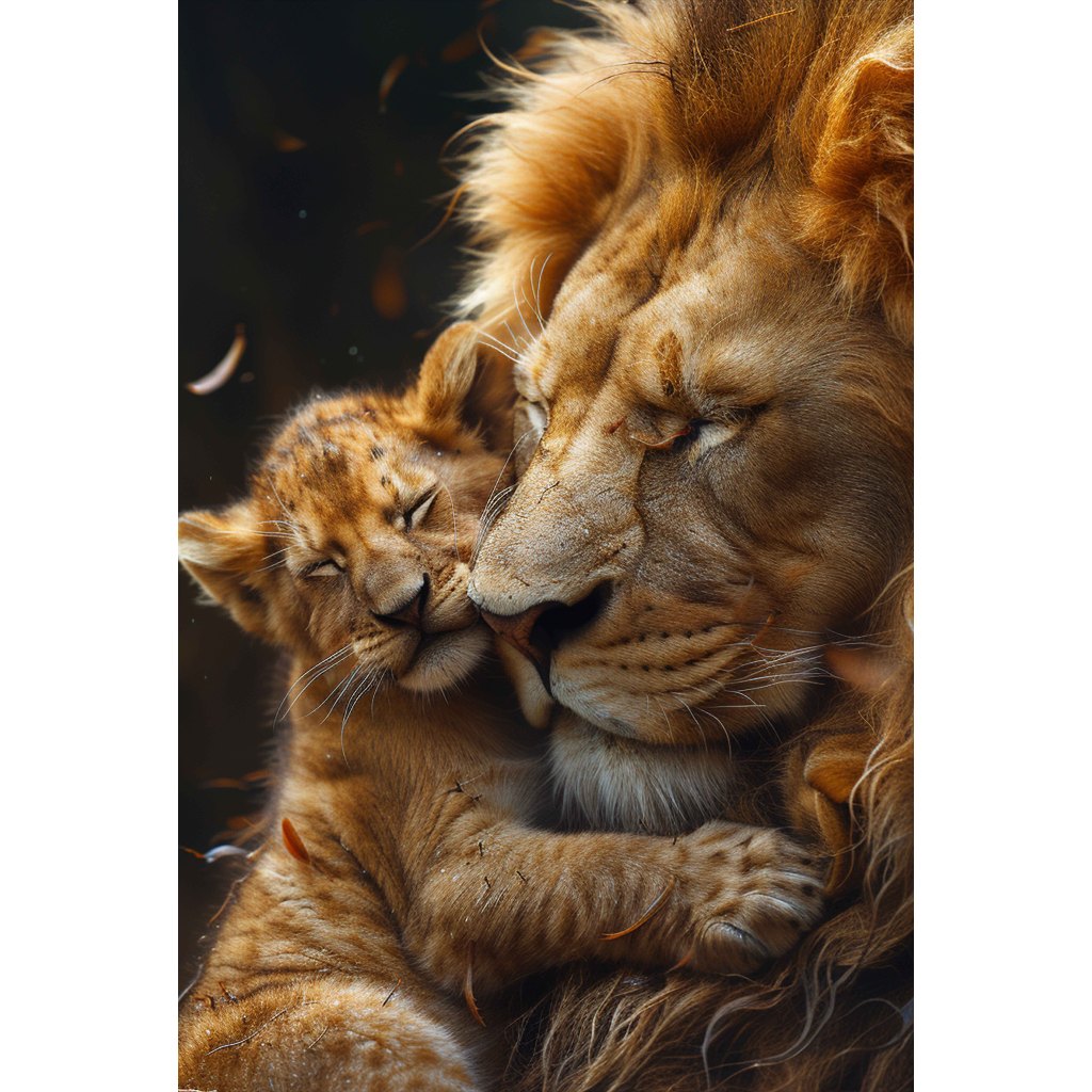 Quadro decorativo  família de leão Religião Jesus Cristo e leão de Judá quarto sala coroa de espinhos, quadro leão