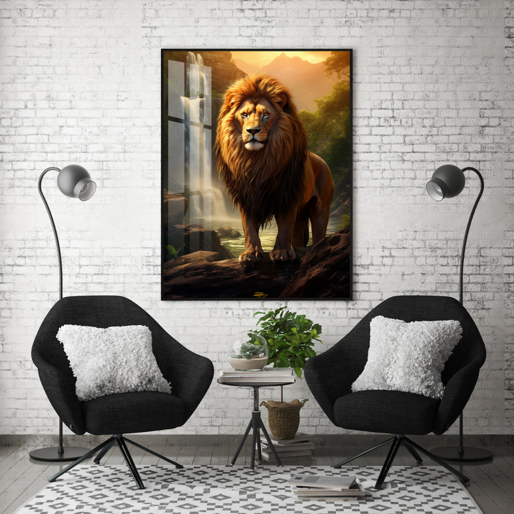 Quadro decorativo 90X60CM Religião Jesus Cristo e leão de Judá quarto sala coroa de espinhos