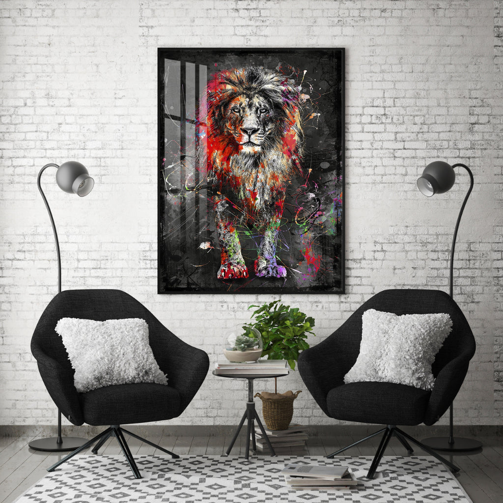 Quadro decorativo 90X60CM Religião Jesus Cristo e leão de Judá quarto sala coroa de espinhos