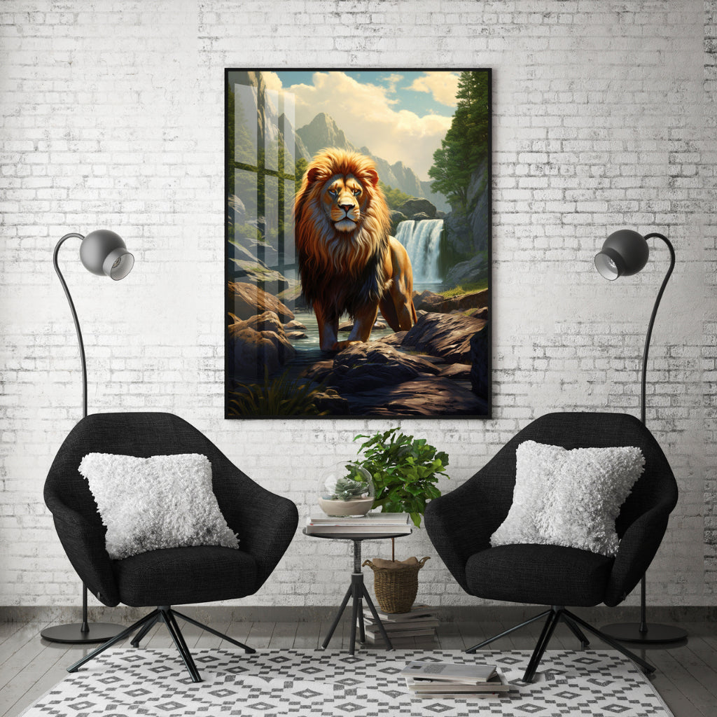 Quadro decorativo 90X60CM Religião Jesus Cristo e leão de Judá quarto sala coroa de espinhos