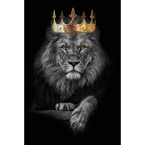 Quadro decorativo 90X60CM Religião Jesus Cristo e leão de Judá quarto sala coroa de espinhos