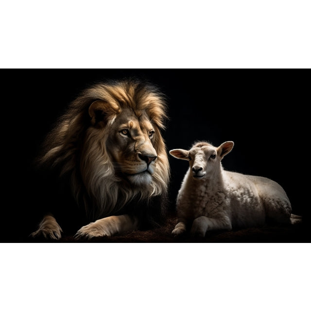 Quadro decorativo 90X60CM Religião Jesus Cristo e leão de Judá quarto sala coroa de espinhos