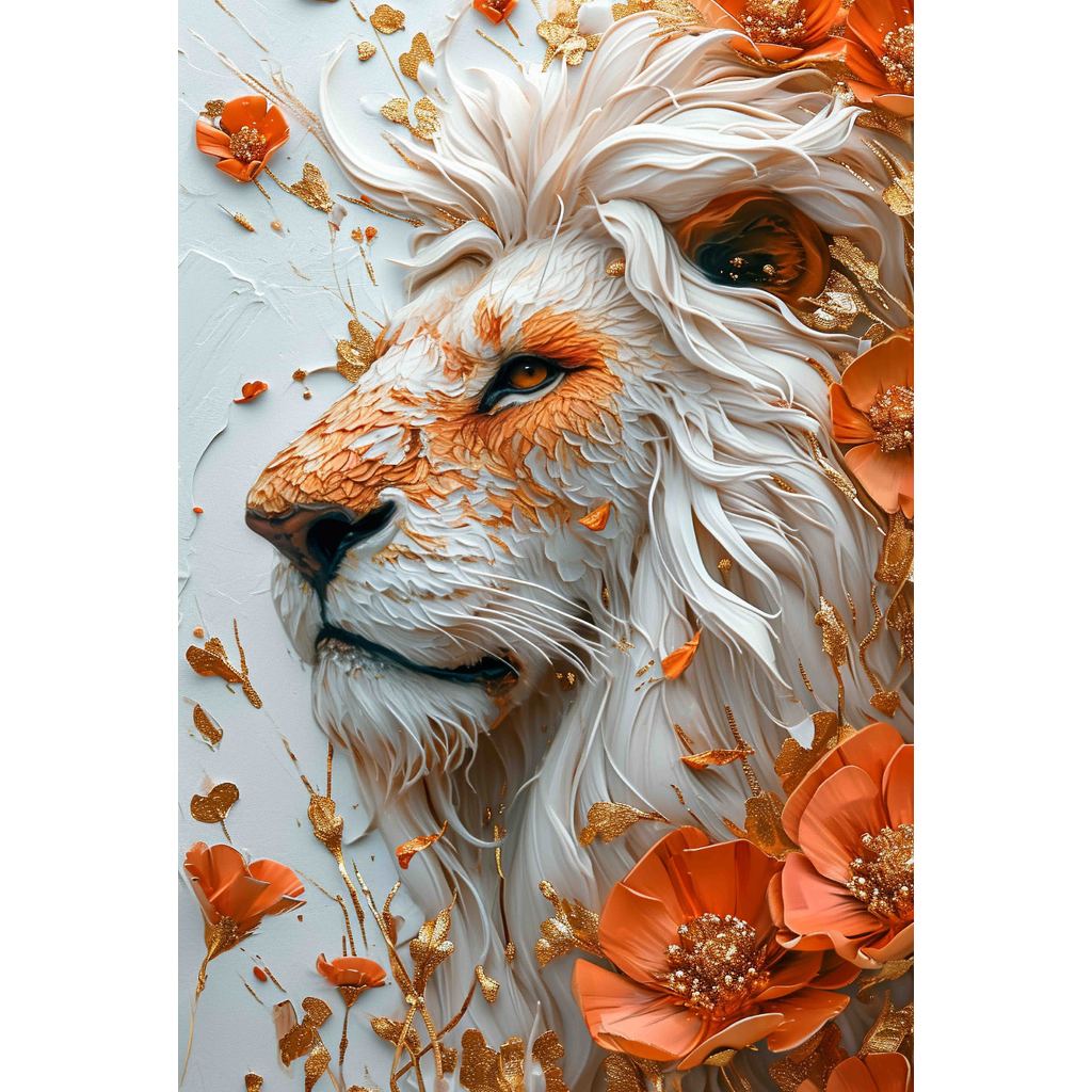 Quadro decorativo  família de leão Religião Jesus Cristo e leão de Judá quarto sala coroa de espinhos, quadro leão