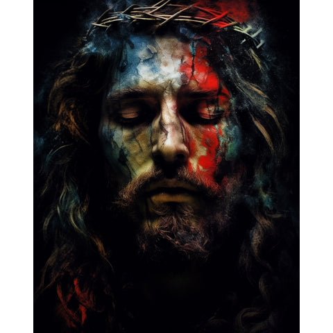 Quadro decorativo 90X60CM Religião Jesus Cristo e leão de Judá quarto sala coroa de espinhos
