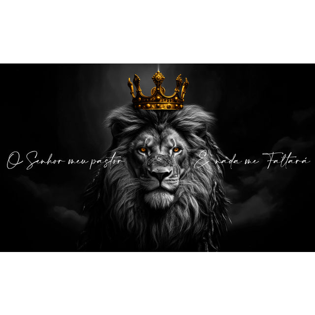 Quadro decorativo 90X60CM Religião Jesus Cristo e leão de Judá quarto sala coroa de espinhos