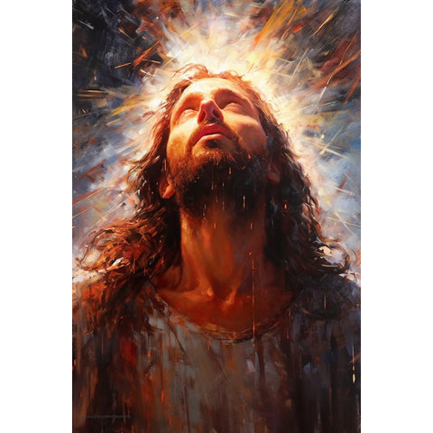 Quadro decorativo 90X60CM Religião Jesus Cristo e leão de Judá quarto sala coroa de espinhos