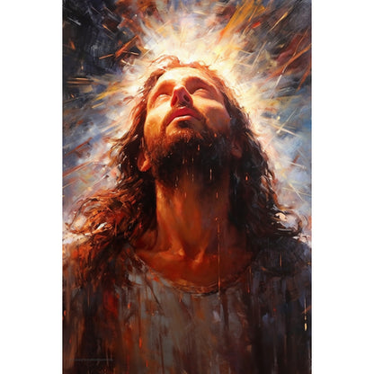 Quadro decorativo 90X60CM Religião Jesus Cristo e leão de Judá quarto sala coroa de espinhos