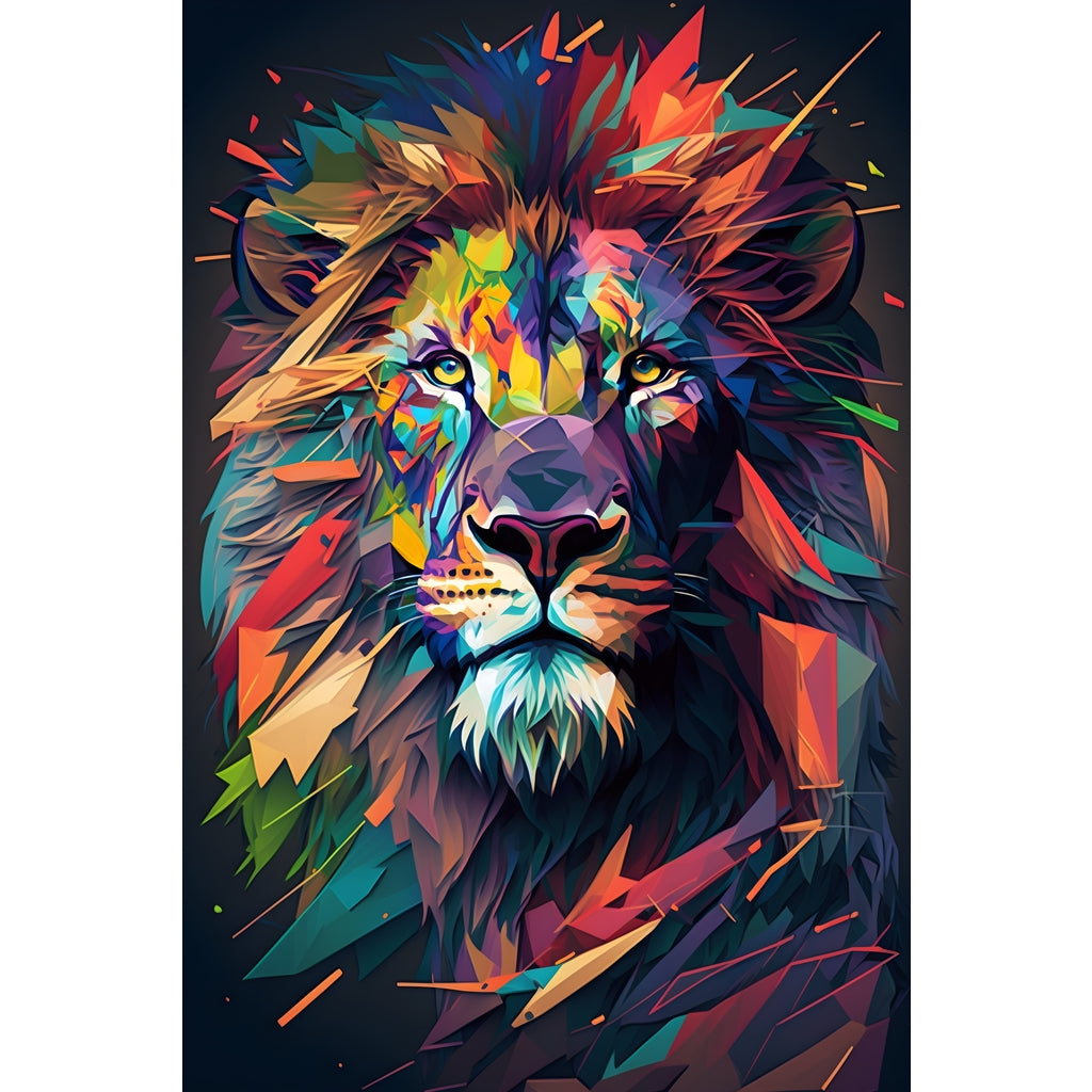 Quadro Leão grande 90x60cm. Imagens em alta resolução criadas por inteligência artificial mais de 50 opções de imagens