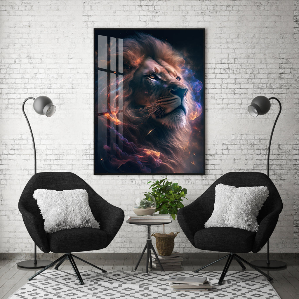 Quadro decorativo 90X60CM Religião Jesus Cristo e leão de Judá quarto sala coroa de espinhos