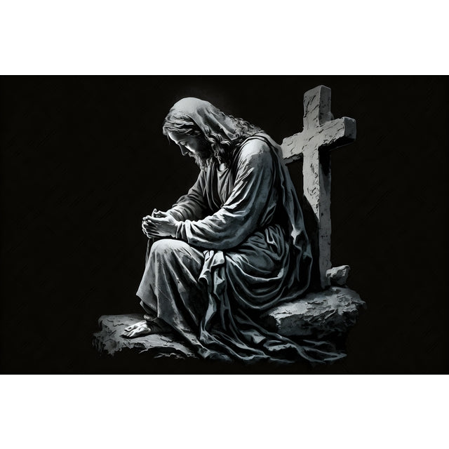 Quadro decorativo 90X60CM Religião Jesus Cristo e leão de Judá quarto sala coroa de espinhos