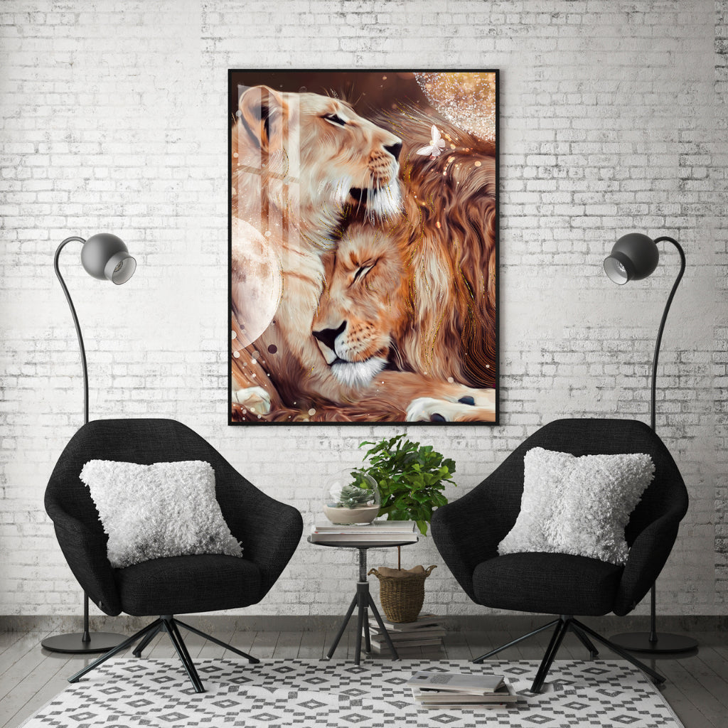 Quadro decorativo 90X60CM Religião Jesus Cristo e leão de Judá quarto sala coroa de espinhos