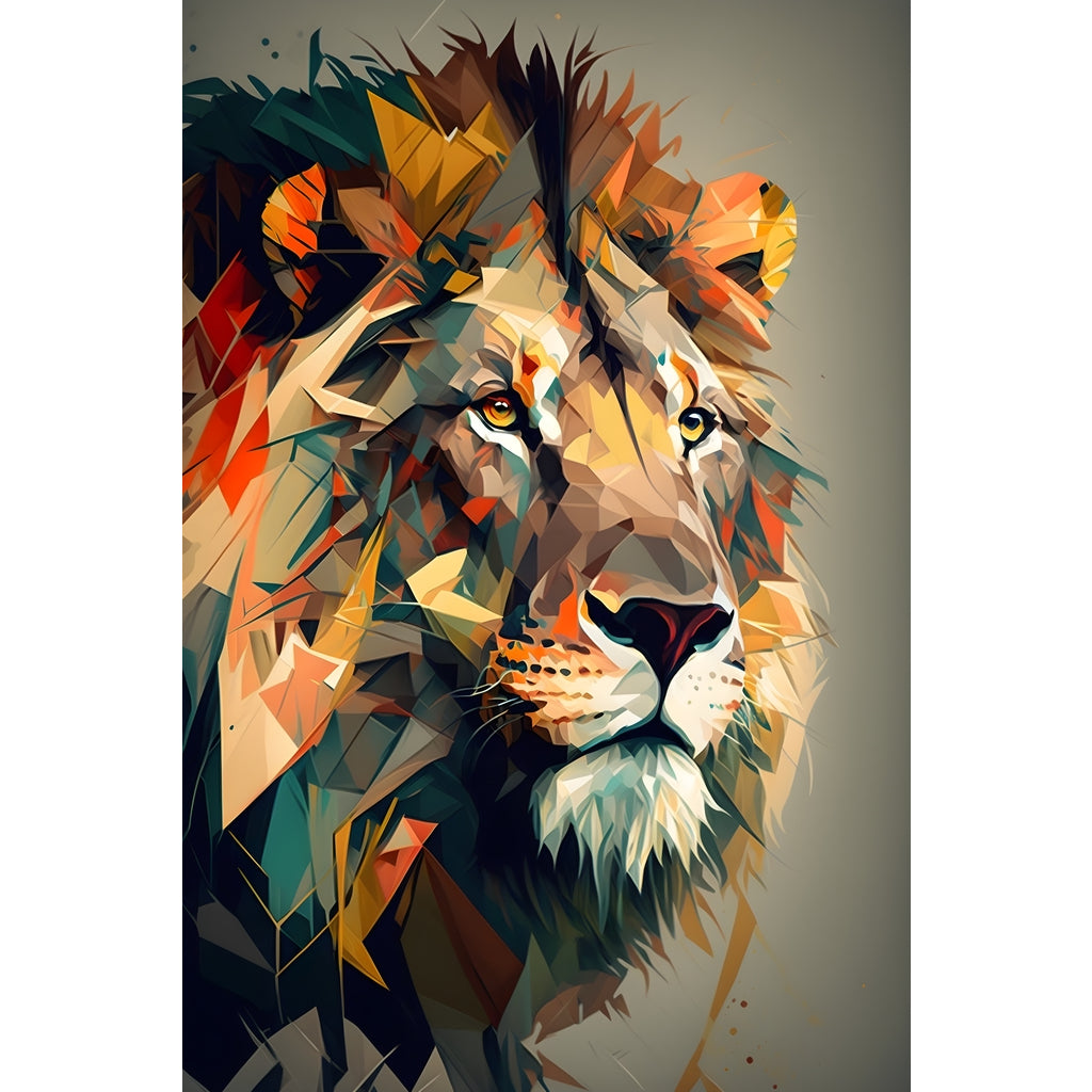 Quadro Leão grande 90x60cm. Imagens em alta resolução criadas por inteligência artificial mais de 50 opções de imagens